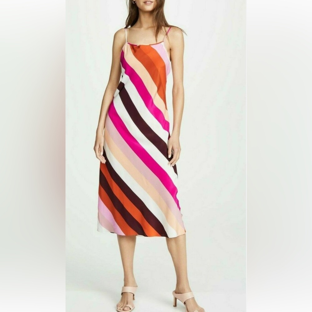 Diane Von Furstenberg Carson Stripe Foxglove Midi Dress